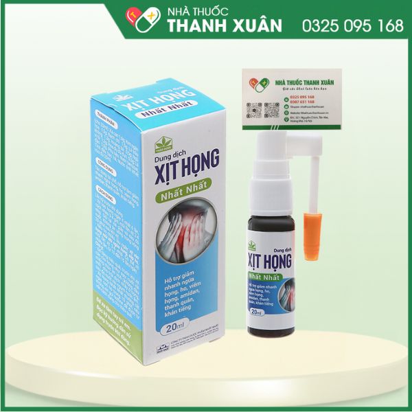 Xịt họng Nhất Nhất - Giúp giảm khan tiếng do viêm họng